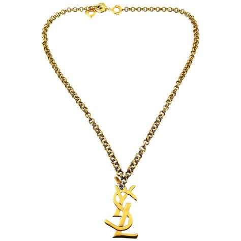 collier ysl logo|Ysl logo necklace .